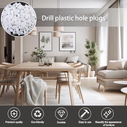 Image of 300 PCS Plastic Hole Plugs White Assorted 3 /16, 5 /16, 3 /8 Inch Round Hole Cover, Flush Type Hole Plugs Snap in Locking for Kitchen Cabinet Furniture Cupboard Shelves(5 /8 /10 mm)