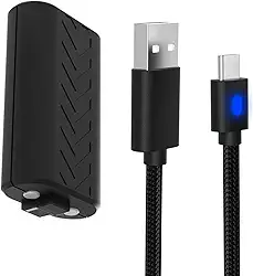 Pacote de bateria 2023 de 1200 mAh com cabo de carregamento e indicador LED para controle Xbox Series S/X