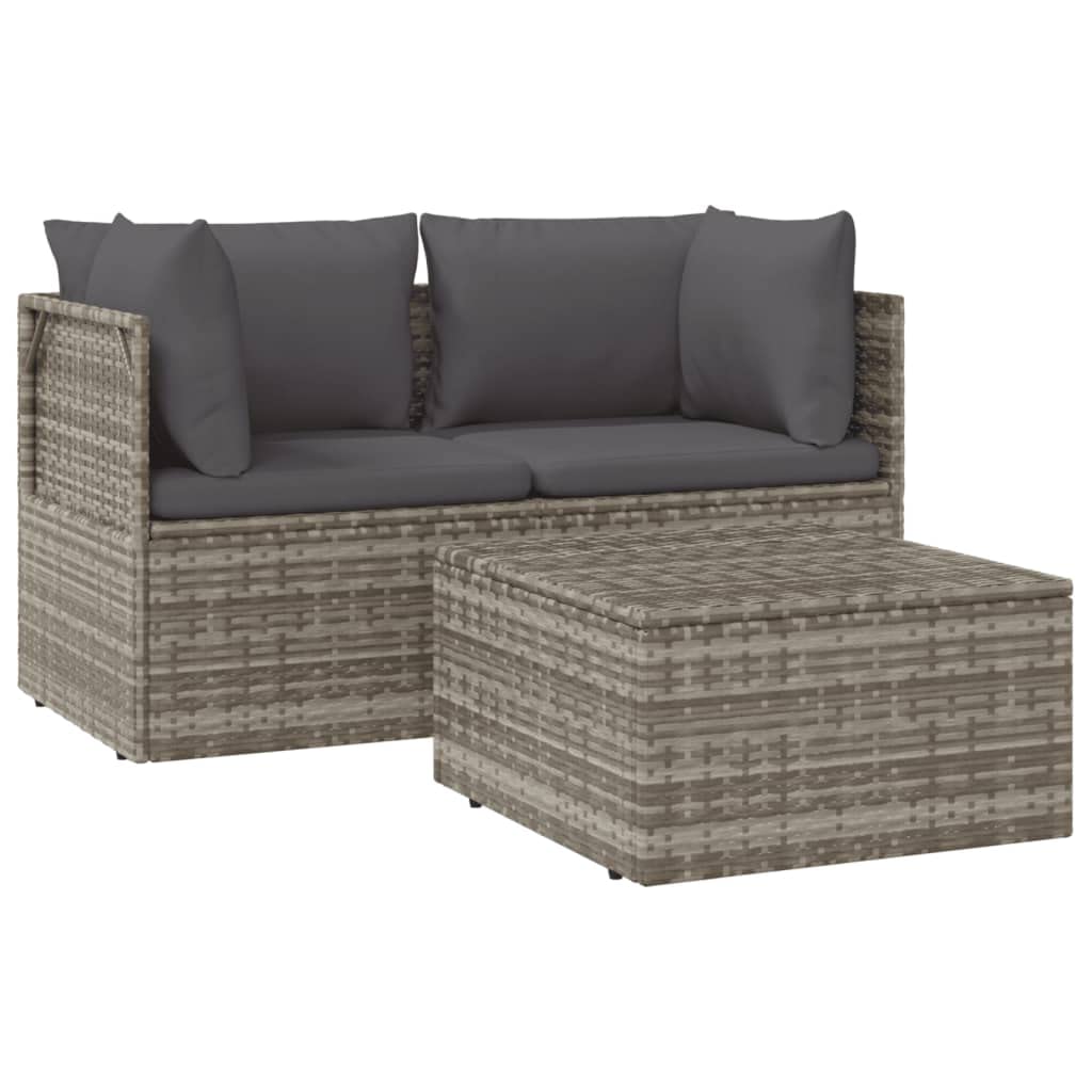 air lounge,poltrone gonfiabili da esterno,Set Divani da Giardino 3 pz con Cuscini in Polyrattan GrigioAdatto per giardino, patio, soggiorno