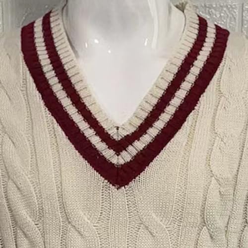 JEShifangjiusu Men'S Casual Slim Fit V-Neck Pullover Long Sleeve Knitted Pullover Sweaters Slim Fit Ribbed Knit Sweaters4