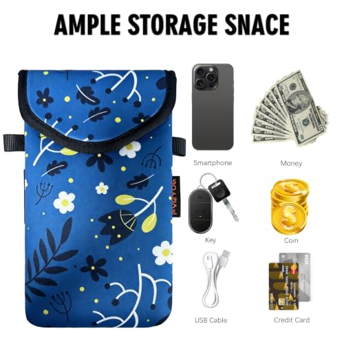 Image of Neoprene Phone Sleeve Pouch Case Bag for Men Women w /Crossbody Strap /Neck Lanyard for iPhone 17 /16 /15 /14 Pro Max, Samsung S25,Pixel 10