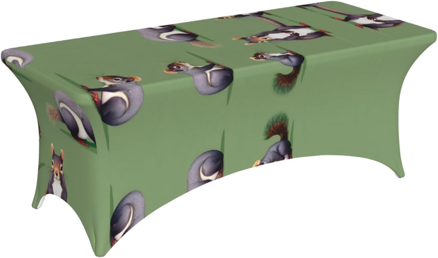 Red Squirrel Print Table Cover Rectangular Tablecloth for 6-Foot Tables for Wedding Banquets Outdoor