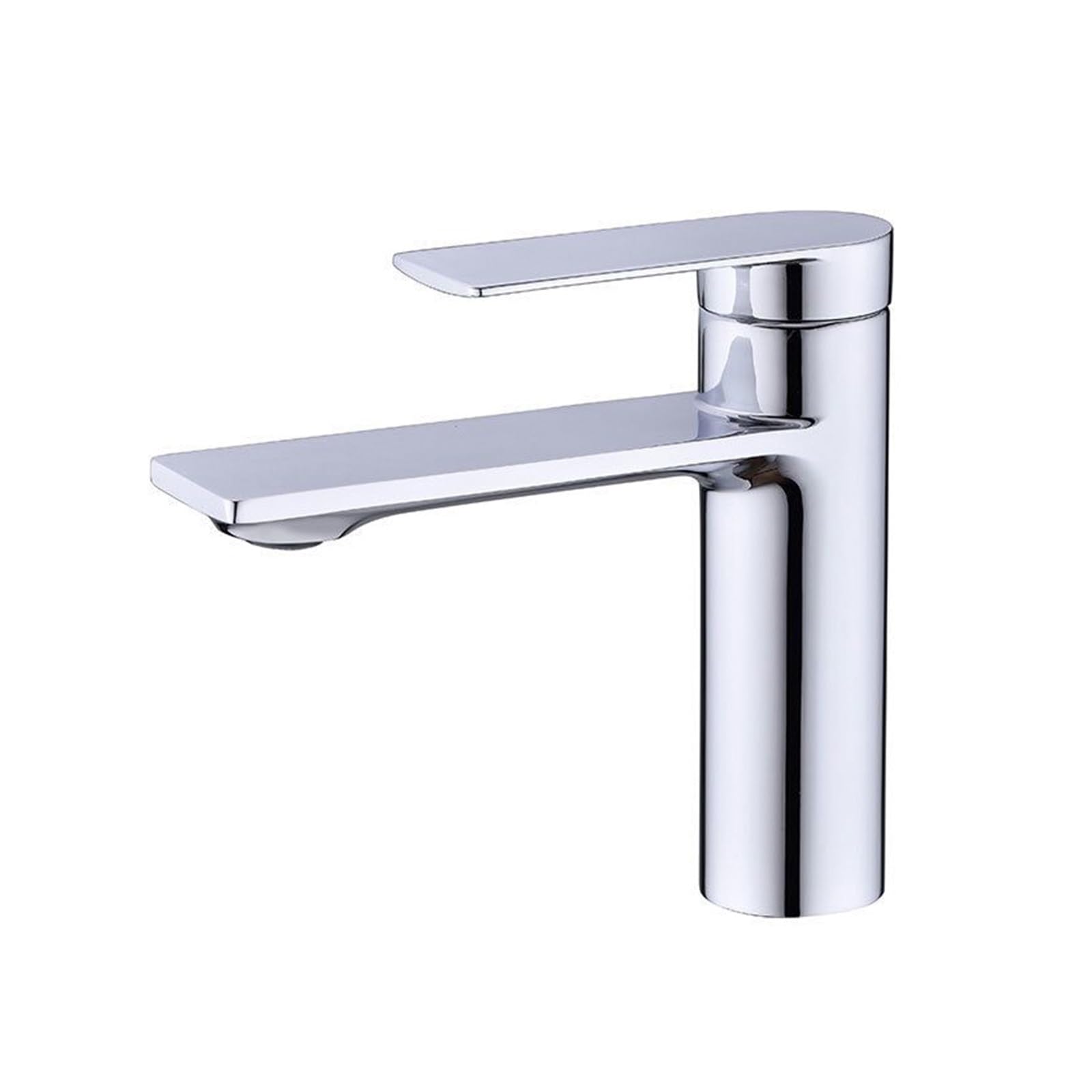 Bateria umywalkowa Bateria zlewozmywakowa Bateria z ciepłą i zimną wodą Jednootworowa bateria mosiężna szczotkowana Czarna(Chrome Faucet)