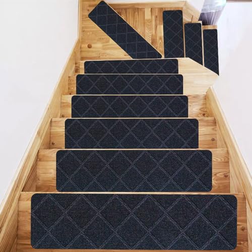 Alfombrilla para escaleras de madera lavable y autoadhesiva 2