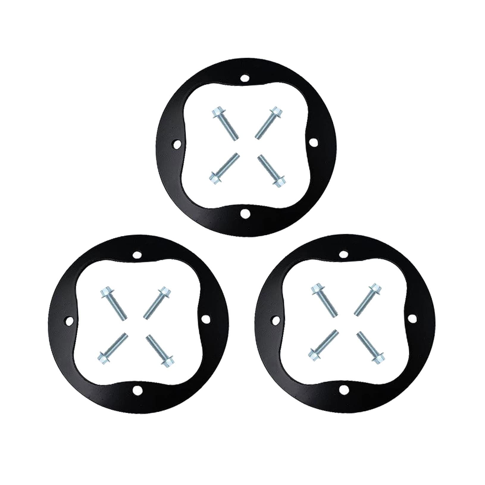 Paquete de 3 anillos de reparación de refuerzo de eje de cubierta con pernos de repuesto para Cub Cadet RZT 50 cortacésped RZT54 LX500 LT1050 618-04636 918-04125