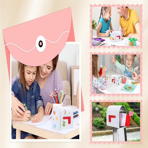TOPPERFUN 1Pc Mini Mailbox, 6.13x4.40x3.69in Tinplate Kids Small Mailbox, Valentines Day Present Mail Box Decorative Outdoor Letter Can Play Mail Box for Classroom Role Playing and DIY Handicraft