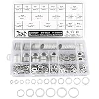 DAIRYCOF 640 Stück Aluminium Dichtungsring Sortiment, Metrische Dichtungen, Ölablassdichtungen Set, 18 Größen für Reparatur Hydraulik Autos Sanitär Werkstatt (M6 M8 M10 M12 M14 M16 M18 M20 M22 M24)