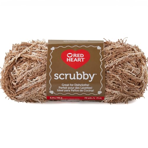 Red Heart Scrubby Yarn – Polyester Specialty Yarn – Almond