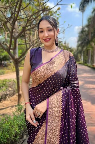 Image of Women's Kanjivaram Soft Silk Banarasi Saree With Blouse Piece | Banarasi Sari For Women | Saree with Blosepiece