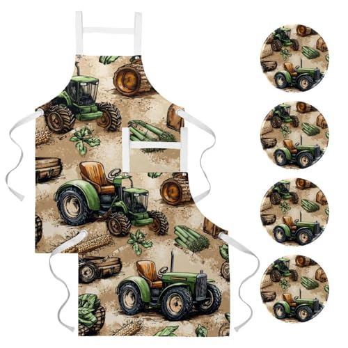 Tablier de cuisine avec 4 broches lot protecteur pour nettoyage et restaurant