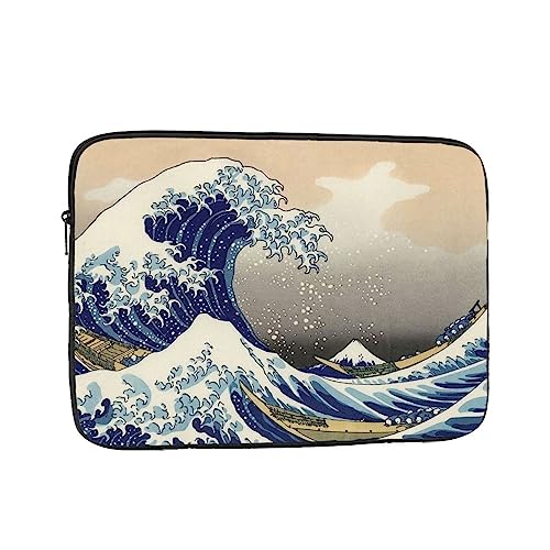 パソコンケース 浮世絵 神奈川沖浪裏 葛飾北斎 ノートパソコンバッグ パソコンカバー ノートpcケース 保護ケース インナーバッグ 撥水加工 衝撃吸収 耐衝撃 落下防止 おしゃれ 軽量 薄型 持ち運び便利 男女兼用 通勤 通学 10/12/13/15/17