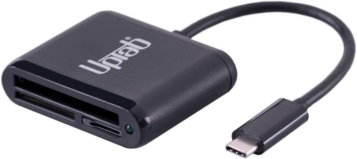 uptab USB C (Type C) or Thunderbolt 3 to CFast 2.0, Micro SD and SD 3-Slot Portable Professional Memory Card Reader