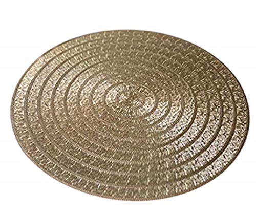 New Product Gold Placemats for Dining Table - Round Placemats Set of 6 for All Occasion - Ideal for Thanksgiving Christmas Housewarming Parties - 15 Inches Modern Placemats