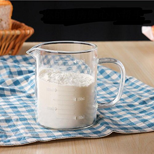 Vaso medidor de vidrio borosilicato 350 ml con pico miniatura 4
