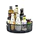 Fyfjur Lazy Susan Drehteller, Drehgestell in Wabenform, Rotierender Obstständer, Drehteller Gewürzregal, Drehbares Gewürzregal, Drehbare Ablage für Zubehör für Anrichte und Küchenschrank (Schwarz)