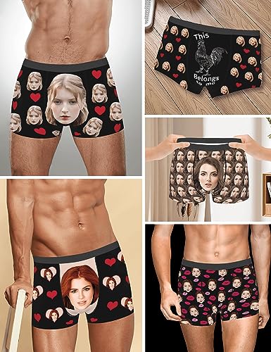 2 Pack Custom Underwear for Men, Custom Boxers for Men with Face, Gift for Boyfriend Birthday Unique Christmas4