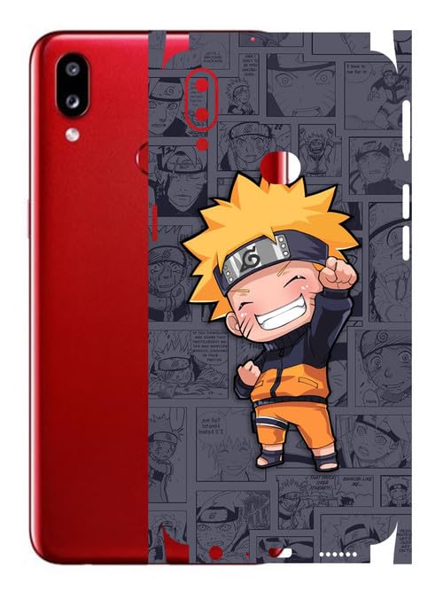 Image of AtOdds - Samsung Galaxy A10s Mobile Back Skin Sticker - Lamination - Rear Screen Guard Protector Film Wrap (Coverage - Back+Camera+Sides) (Design - Naruto)