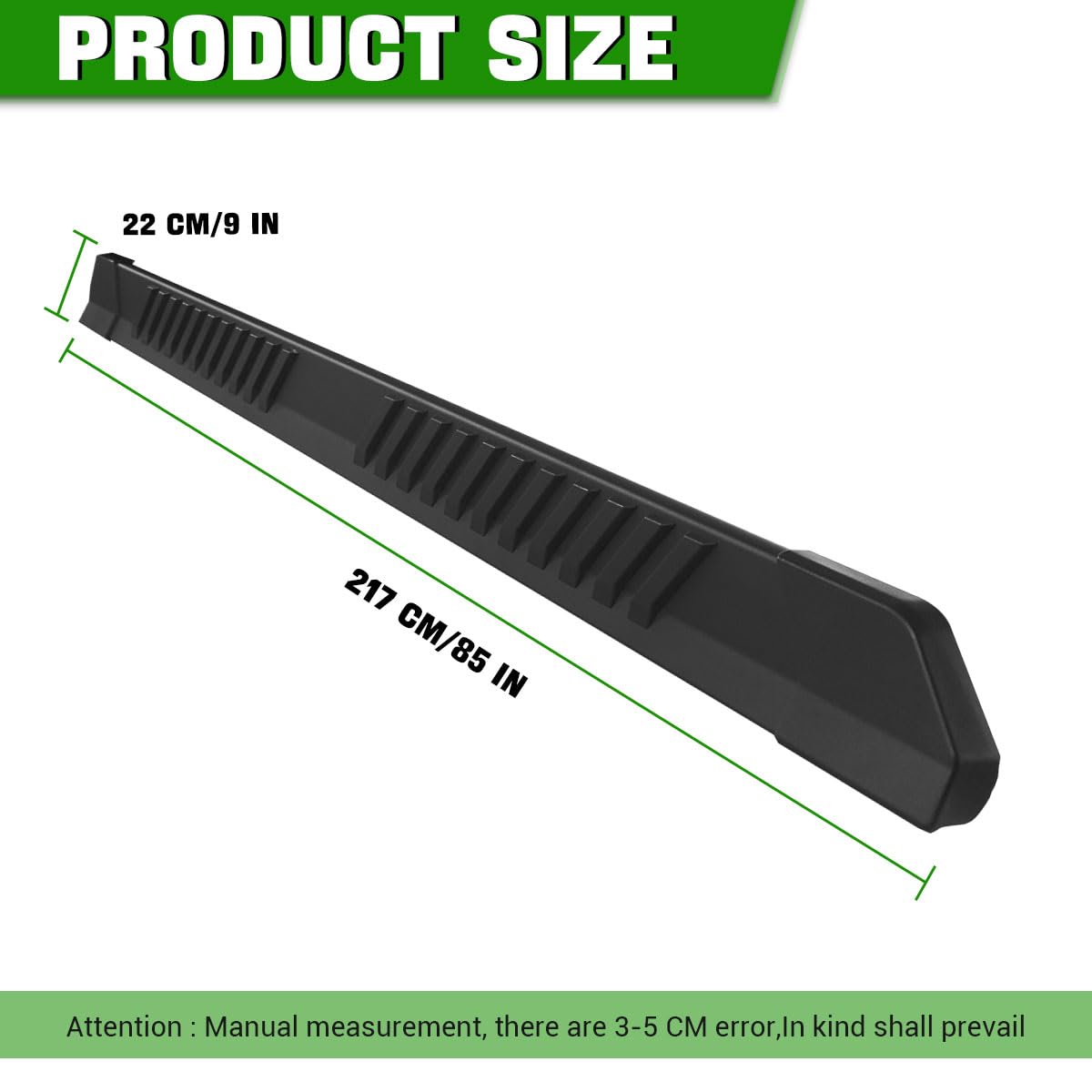 Running Boards Fit for 2015-2024 Ford F150 4-Doors, Slant Clause Black Aluminum Side Step