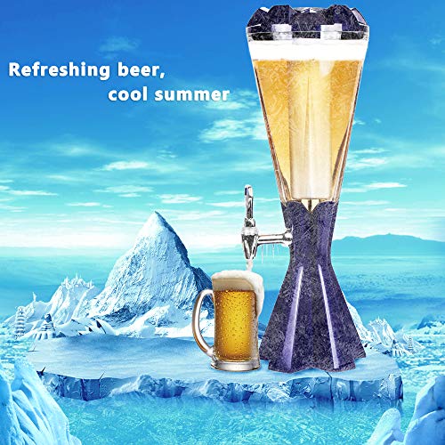 REAWOW 3L Drankzuil Beer Tower Dispenser Drink Dispenser met Ice Tube en LED Lights Keg Tag voor keukenfeest - Image 4