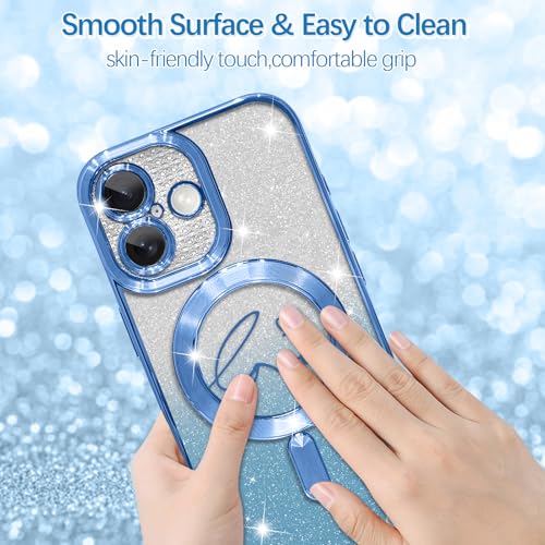 Image of ZIYE Magnetic Case Designed for iPhone 17 Glitter Case-Blue