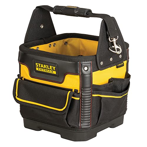 Stanley FatMax Werkzeugtasche / Transporttasche (29x29x38cm, robustes 600 Denier Nylon, ergonomischer Handgriff und Schultergurt, entnehmbare Teiler mit Gürtelclip, elastische Halterungen) 1-93-952
