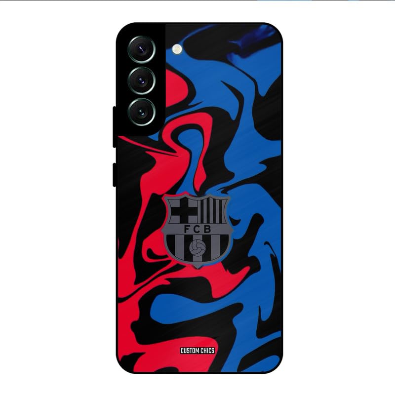 Image of PrintShield FC Barcelona Comic Back Cover for Galaxy S22 Plus, Shockproof Printed Phone Case with Soft TPU Sides & Anti-Slip Grip