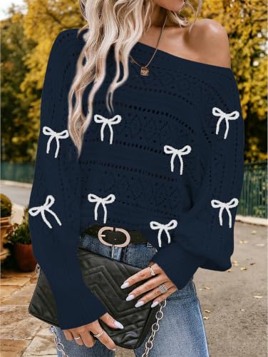 Image of Cakulo Womens Off Shoulder Oversized Pullover Knit Sweater