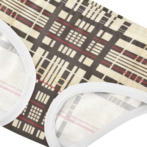 Versatile Plaid Pattern Daily Wear Girls' Panties Comfort Color for Kid in Sizes 2T,3T, 4T, 5T, 6Y and 8Y4