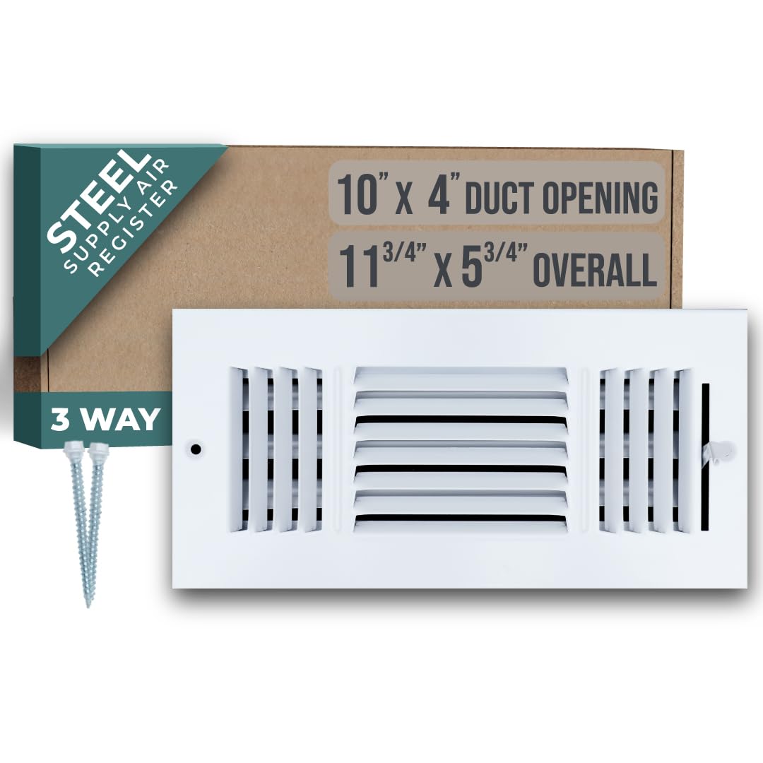 Handua 10x4 3-Way Steel Air Supply Diffuser