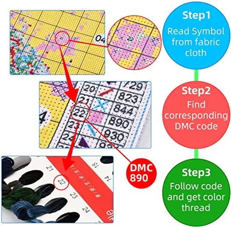 HKLIOPU Cross Stitch Kits for Adults-Magic Badge,11CT Printed Cross Stitch Kits,Stamped Embroidery Kits for Adults Wall Art Home Decoration 16x20 Inch (A)