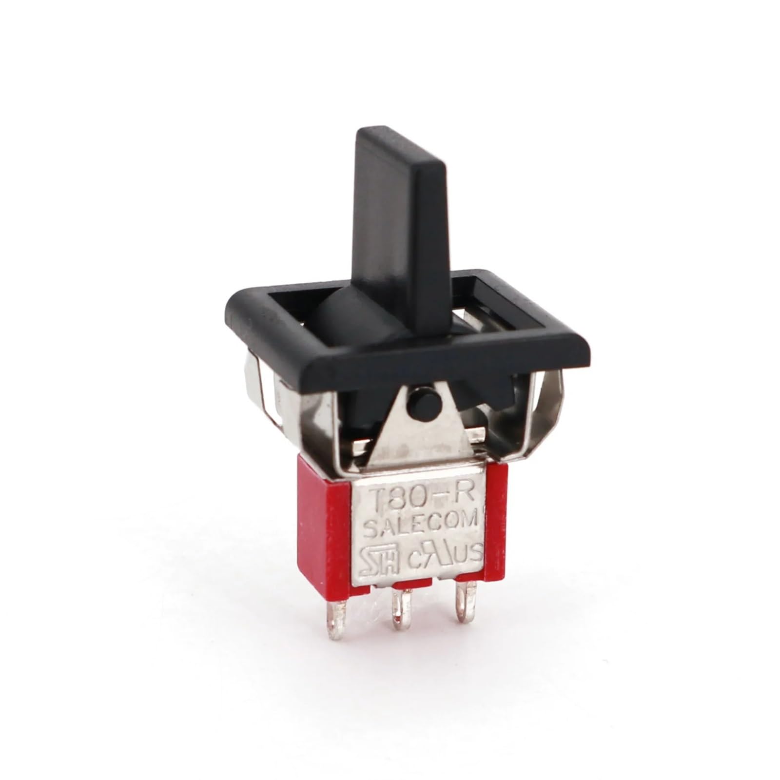 5 Stücke SH T80-R Serie R8016A-P14 3Pin Momentary MOM-OFF-MOM Selbstrückkehr SPDT Mini Wippschalter und Paddelschalter(5Pcs Black)