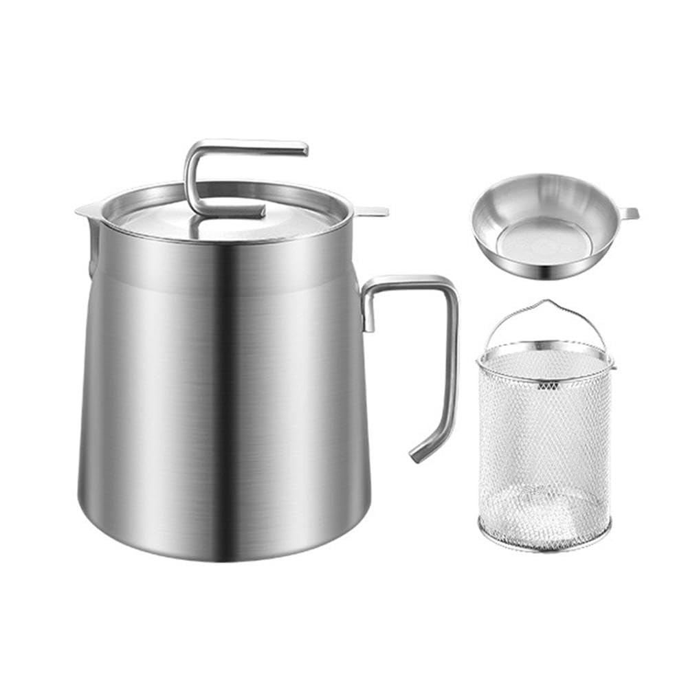 Vaso Filtro Olio In Acciaio Inox 304 - 1,5L O 2L, Con Rete Filtante | Per Friggitoria E Cucina - Foto 12