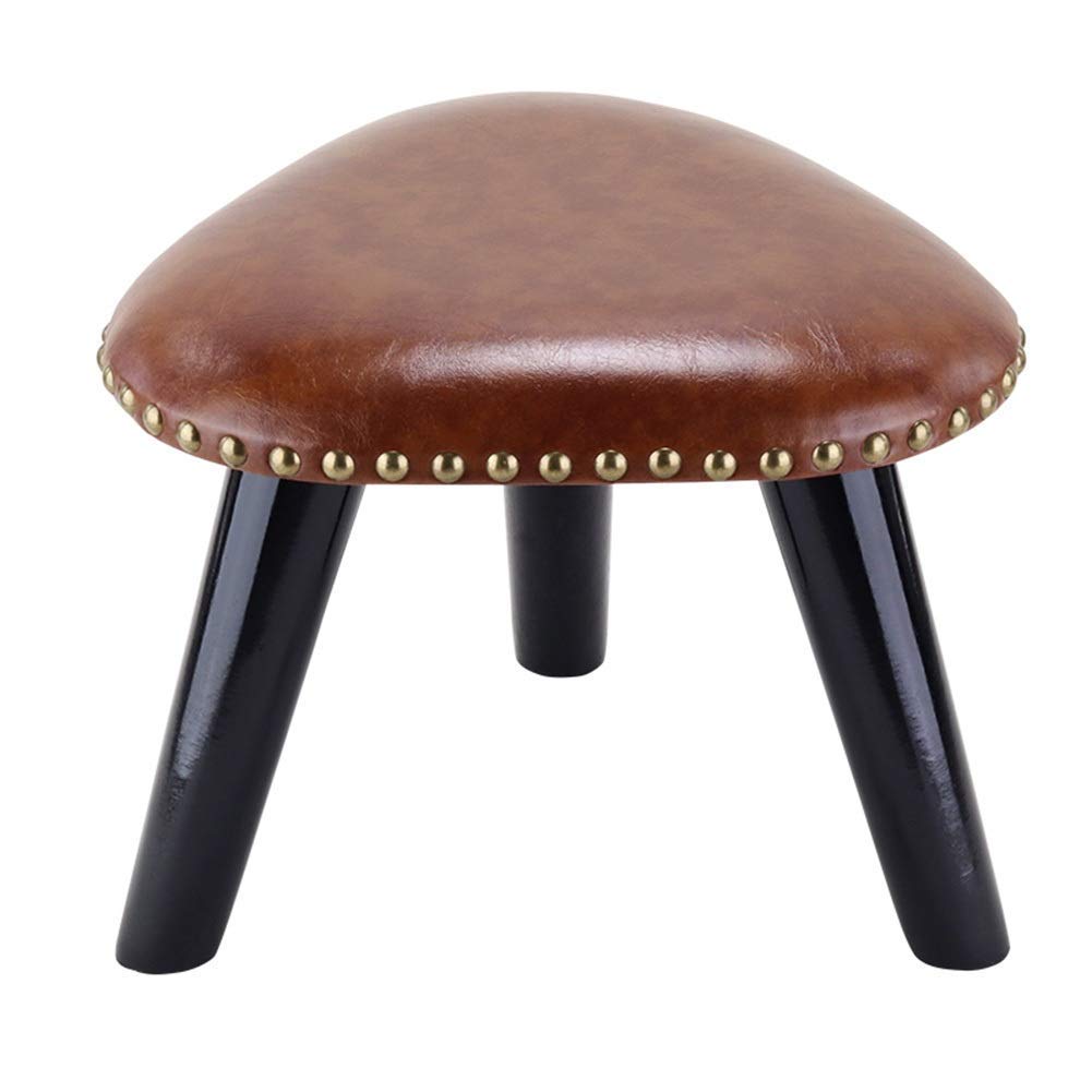 Reposapiés de madera maciza taburete creativo PU triángulo y asiento bajo infantil MU