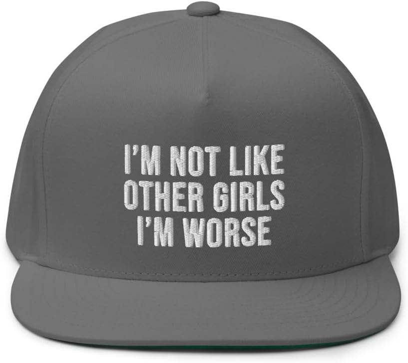 I'm Not Like Other Girls I'm Worse Hat (Embroidered Flat Bill Snapback Cap)