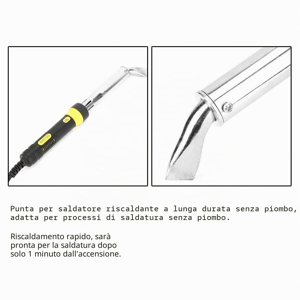 Kit Saldatore Elettrico 200W Pistola per Saldatura Senza Piombo con Regolazione Temperatura per Riparazioni Elettroniche