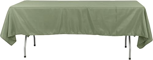Miniatura 6 de Efavormart - Manteles rectangulares de poliéster de 60 x 102 pulgadas, color verde salvia, eucalipto, para banquete, boda, fiesta, restaurante