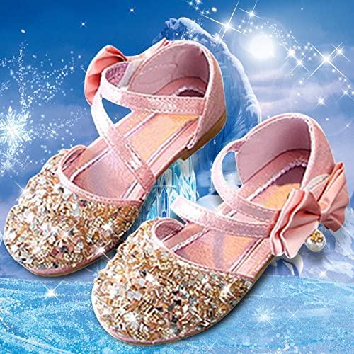 Girls Wedding Sandals Children's Girls Crystal Dress Shoes Glitter Princess Sandals Children's Sandals Spring Summer (Pink-a, 6.5 Toddler)4