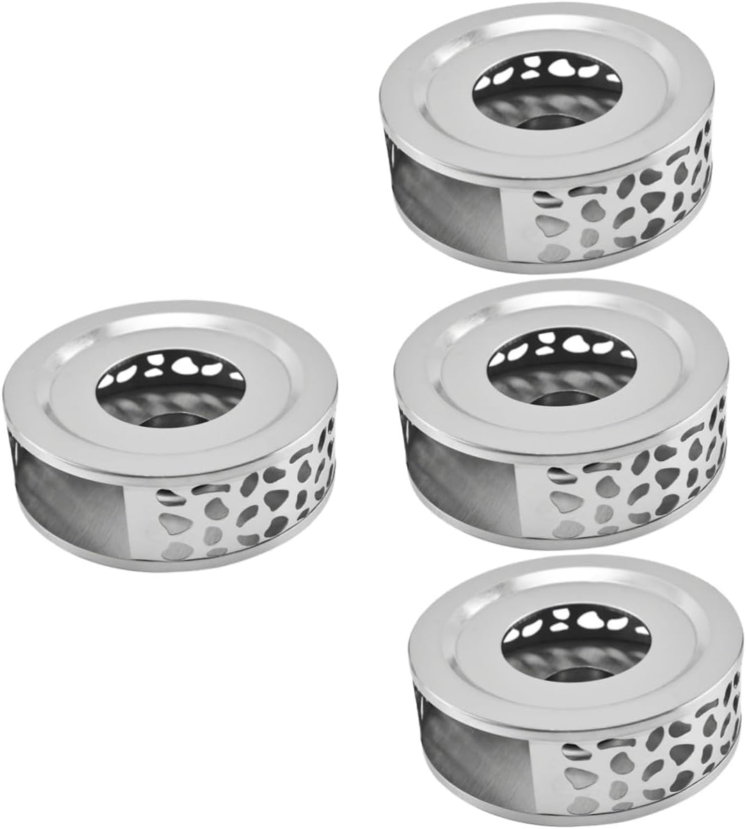 4pcs Stainless Steel Teapot Warmer Base Kettle Stovetop Mug Warmer for Coffee Tea Maker