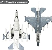 Vista 6 de Juguete de avión F16, juguete de avión de combate para niños, chorros de juguete para tirar, modelo de aviones fundido a presión con luz y sonido