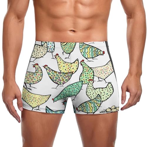 Slip de bain homme Poule de Couleur pour la natation et la plage