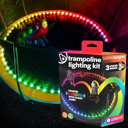 Brightz BounceBrightz LED Trampoline Light - Color Changing Trampoline Lights for Kids - Fits Up to 15ft - 3 Modes - Trampoline Accessories Toys Games Gifts for Boys Girls Teens - Outdoor Backyard Fun