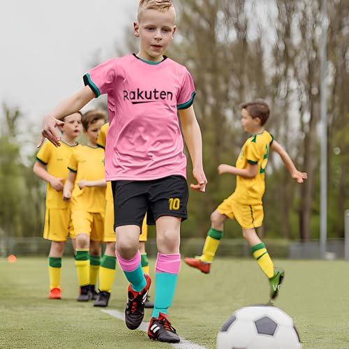 Pardofelis Conjunto de camiseta de fútbol para niños, camiseta de fútbol para niños, camiseta de fútbol al aire libre, camiseta de fútbol, pantalones cortos y espinilleras para jóvenes entrenamiento