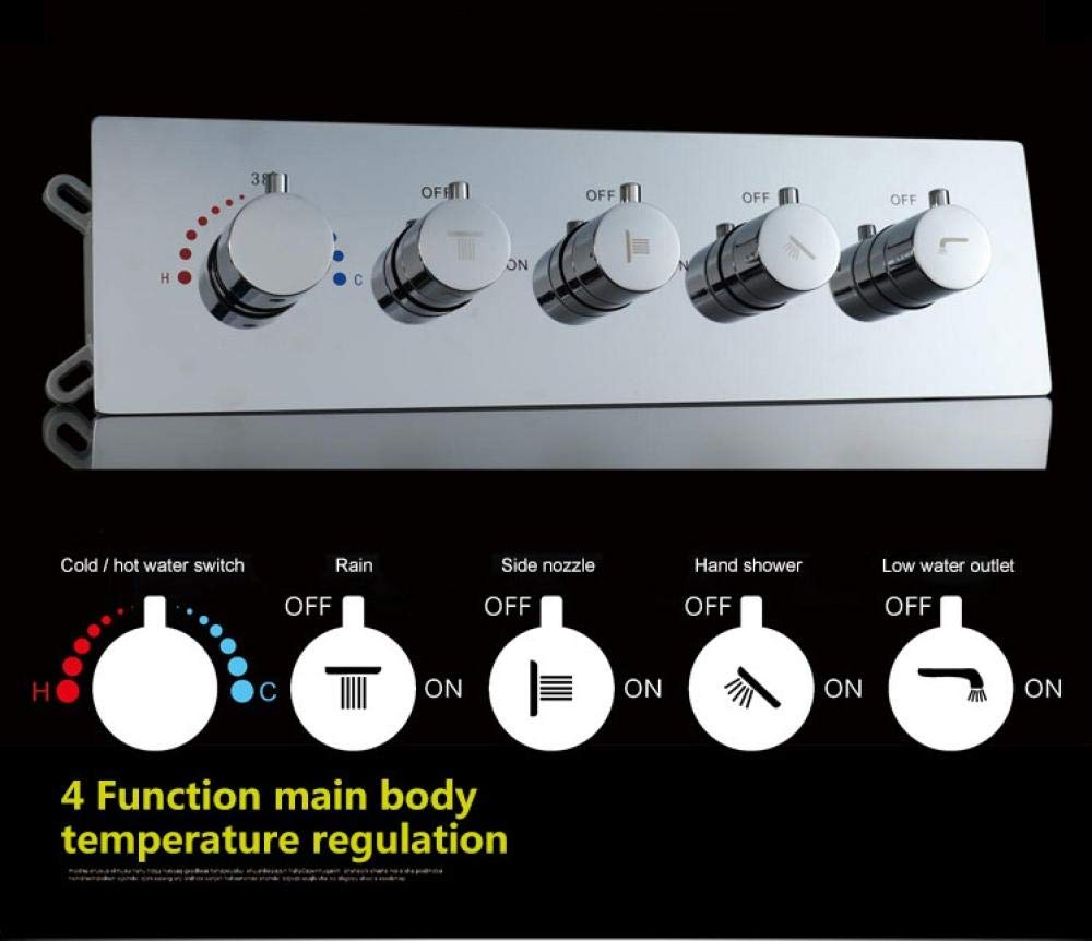 Regendusche Armaturen Thermostatische Steuerung Duschventil Messing Bad Dusche Wasserhahn Badezimmer Regen Dusche Set