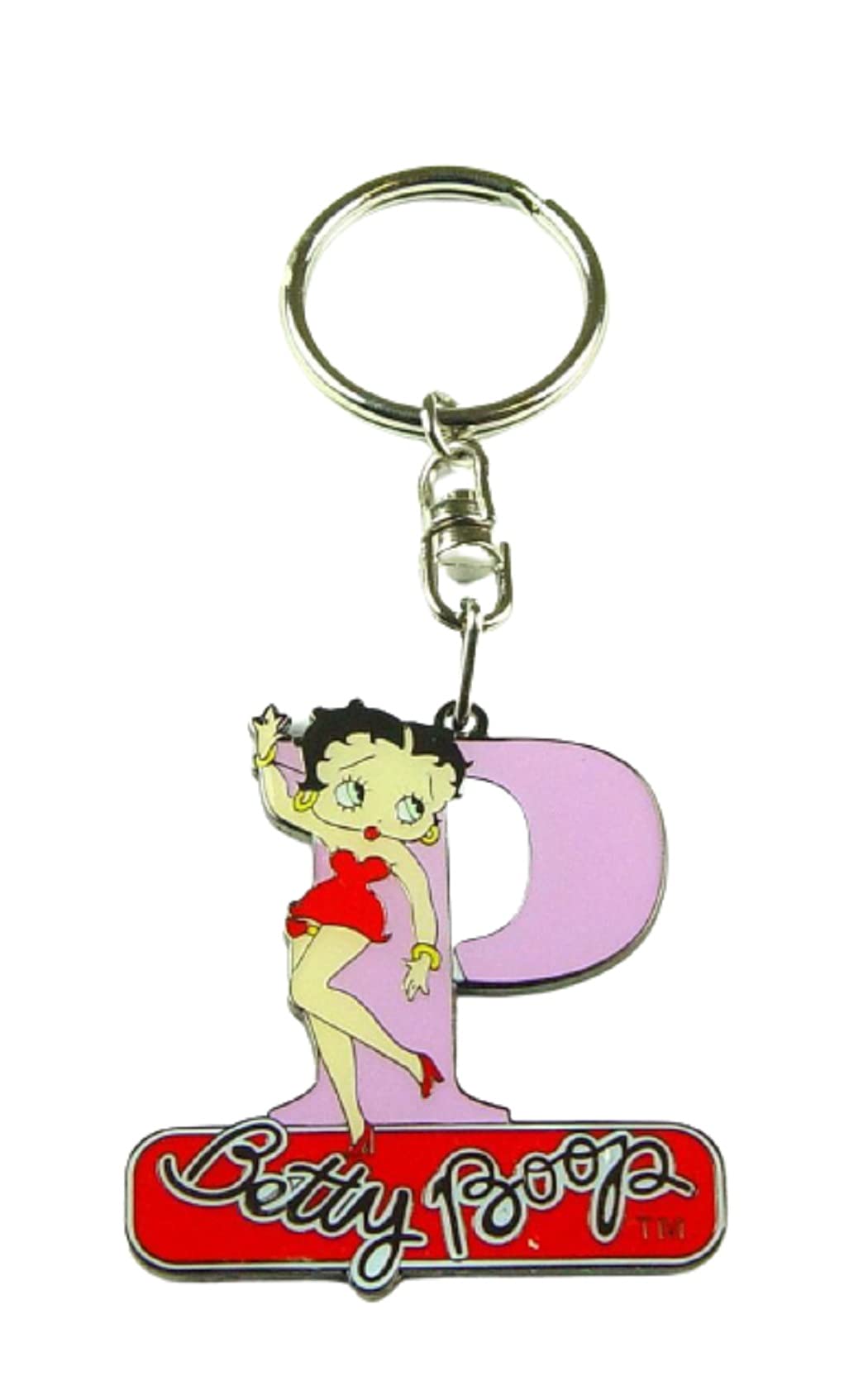Instant Gifts Multicolour Betty Boop Letter Initial 'P' Metal Keyring