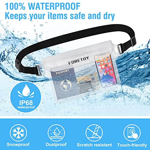 FORETOY Waterproof Bag, Waterproof Bag Transparent with Adjustable Waist Strap, Waterproof Mobile Phone Case - Image 2