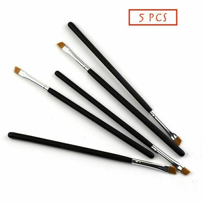 FATASH 5 PCs Angled Eyeliner/Eyebrow Brush, Ultra Thin Flat Tip for Precision Lining/Shaping Eye Brow - Image 4