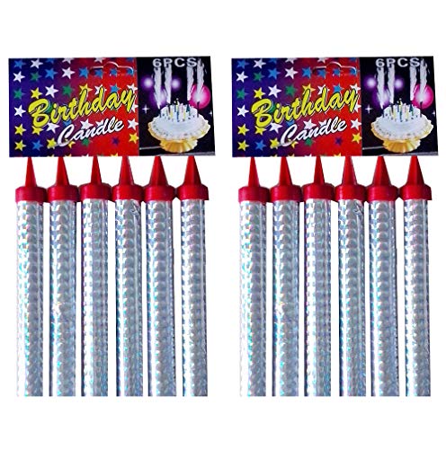 GomoX - 12 Bougies Fontaines des Glaces - Bougies d'ambiance Fontaine d'artifice pour gâteau d'anniversaire - Catégorie F1 (12c - 12 Cm)