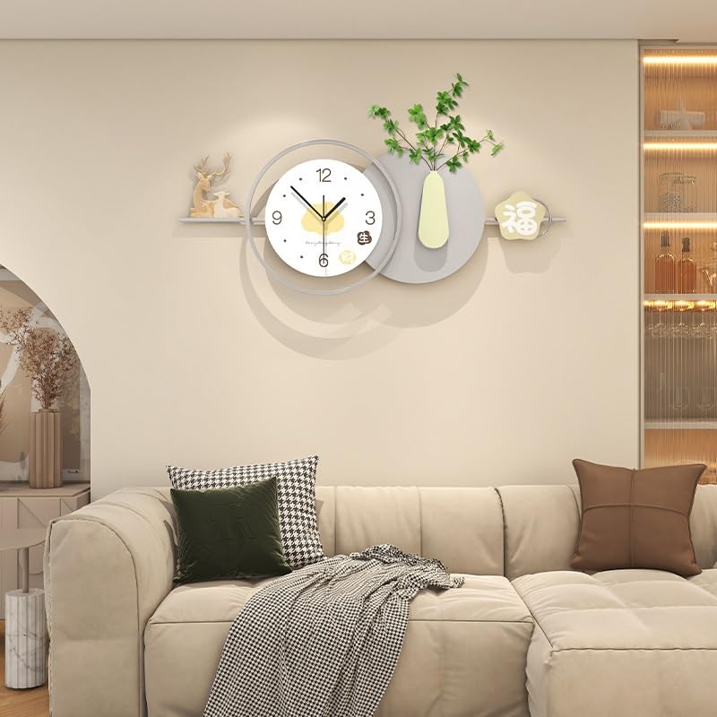 Vnook Reloj de Pared Grande, Minimalista y Moderno, silencioso, for Sala de Estar y Comedor. Decoración prémium for el hogar.