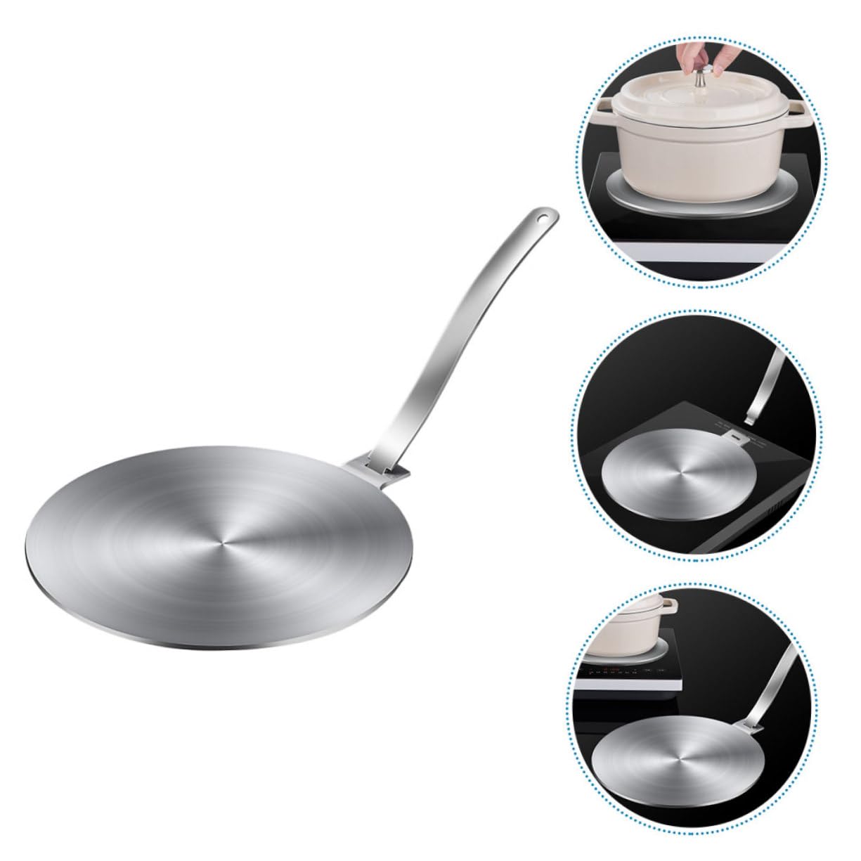 Plaque Diffuseur De Chaleur Pour Induction - Acier Inoxydable 14,8x14,8 Cm - Adaptateur Pour Casseroles Non Compatibles