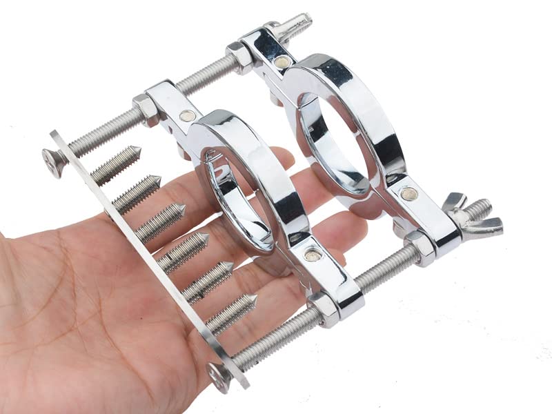 Edelstahl Hoden-Quetscher Scrotal Clip Hodenpresse Doppelschicht Ball Crusher Hodenstrecker Ballstretcher CBT Erotik Bahre Slave Hodenring SM Bondage Sex Sexspielzeug für Männer,Mit Spikes